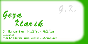 geza klarik business card